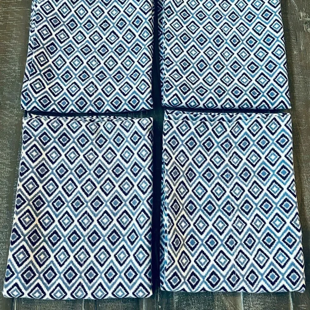 Blue Coastal Boho Pillowcases Set of 4